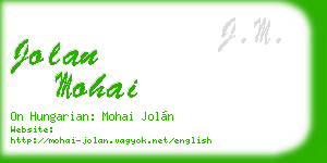 jolan mohai business card